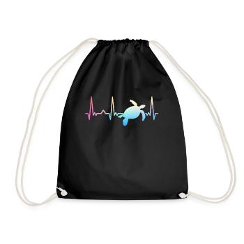 Turtle Sea Turtle Turtle Animal - Drawstring Bag - black - Front
