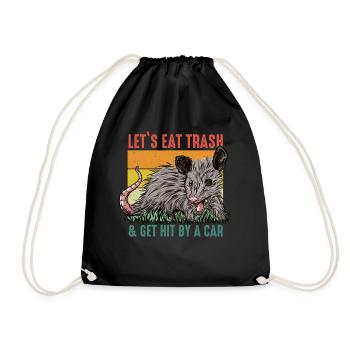 Opossum Possum Animal - Drawstring Bag - black - Front