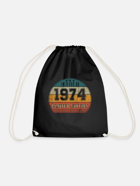 Geburtstag - Limited Edition März 1974 - Turnbeutel - Schwarz
