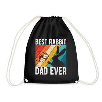 Best Rabbit Dad Ever Hase Papa Kaninchen Vintage H - Turnbeutel - Schwarz - Vorne