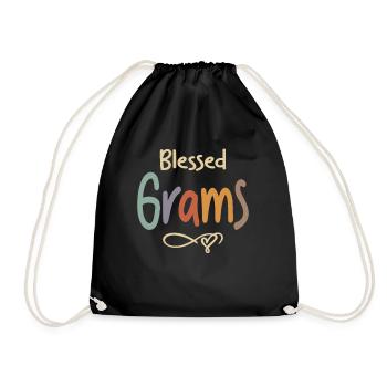 Blesse Grams Funny Grandma Christmas - Drawstring Bag - black - Front