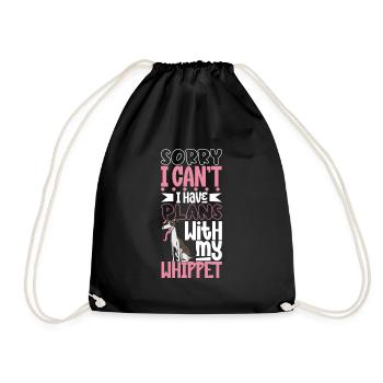 Plans with my Whippet - Drawstring Bag - black - Front