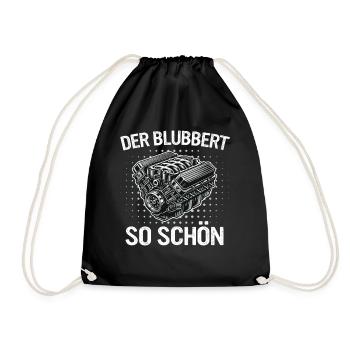 V8 Motor 8 Zylinder Hubraum Auto Tuning Tuner - Turnbeutel - Schwarz - Vorne