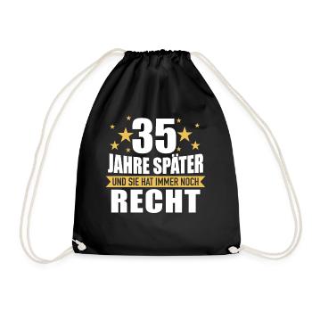35 Hochzeitstag Jahrestag Ehemann Ehefrau - Turnbeutel - Schwarz - Vorne