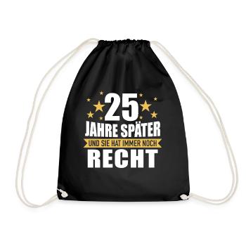 25 Hochzeitstag Jahrestag Ehemann Ehefrau - Turnbeutel - Schwarz - Vorne