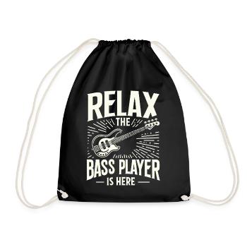Bass Guitar Bassist Bass Instrument - Drawstring Bag - black - Front