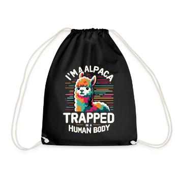 Alpaka Llama - Turnbeutel - Schwarz - Vorne