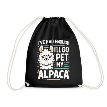 Alpaka Llama - Turnbeutel - Schwarz - Vorne