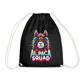 Alpaka Llama - Turnbeutel - Schwarz - Vorne