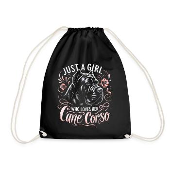 Cane Corso Dog - Drawstring Bag - black - Front
