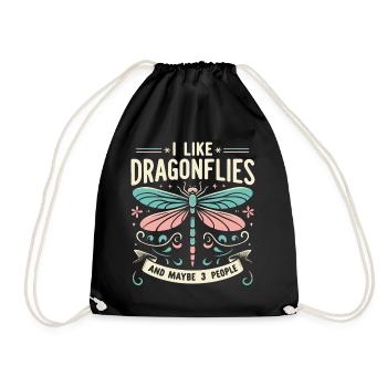 dragonfly dragonflies insects nature - Drawstring Bag - black - Front