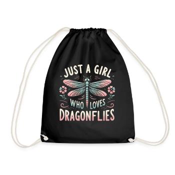 dragonfly dragonflies insects nature - Drawstring Bag - black - Front