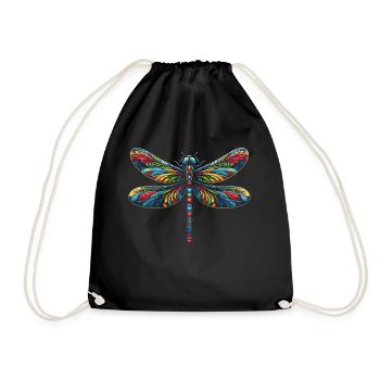 dragonfly dragonflies insects nature - Drawstring Bag - black - Front
