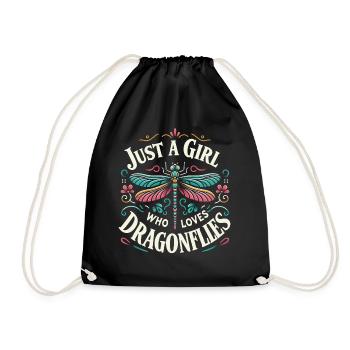 dragonfly dragonflies insects nature - Drawstring Bag - black - Front