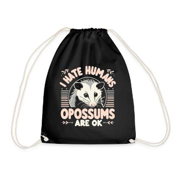 Opossum Possum Animal - Drawstring Bag - black - Front