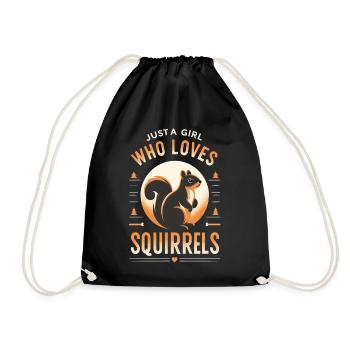 Squirrel Animal Rodent - Drawstring Bag - black - Front