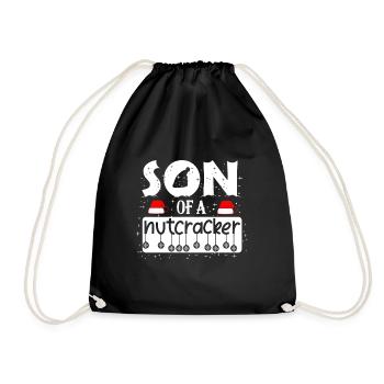 Funny Christmas Nutcracker Advent Sayings - Drawstring Bag - black - Front