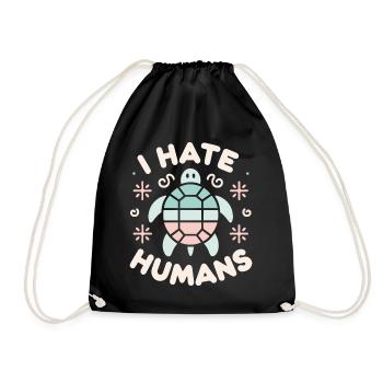 Turtle Sea Turtle Turtle Animal - Drawstring Bag - black - Front