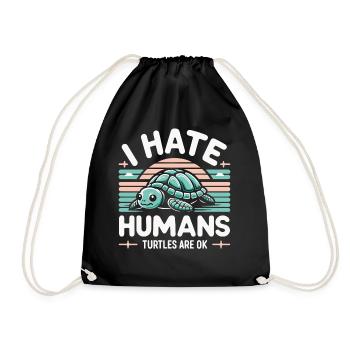 Turtle Sea Turtle Turtle Animal - Drawstring Bag - black - Front