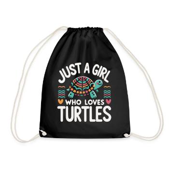 Turtle Sea Turtle Turtle Animal - Drawstring Bag - black - Front