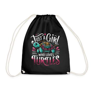 Turtle Sea Turtle Turtle Animal - Drawstring Bag - black - Front