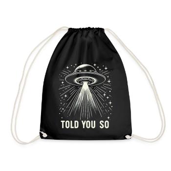 Alien UFO Aliens Außerirdischer - Turnbeutel - Schwarz - Vorne