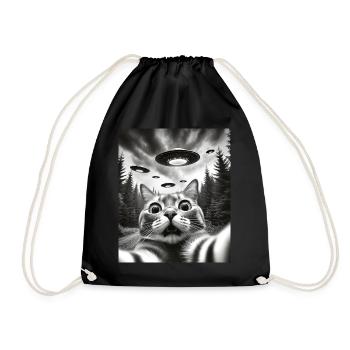 Alien UFO Aliens Außerirdischer - Drawstring Bag - black - Front