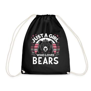 Bear, Grizzly Bear, Brown Bear, Bears - Drawstring Bag - black - Front