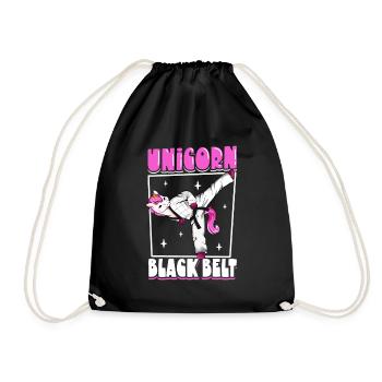 Licorne avec ceinture noire - Hapkido - Sac de sport léger - noir - Devant