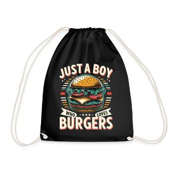 Burger Fast Food Hamburger Cheesburger Burgers - Drawstring Bag - black - Front