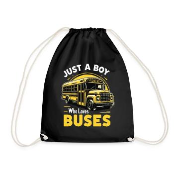 Bus Busfahrer Schulbus - Turnbeutel - Schwarz - Vorne