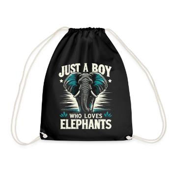 Elephant Animal Elephant Zoo - Drawstring Bag - black - Front