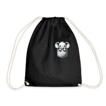 Elephant Animal Elephant Zoo - Drawstring Bag - black - Front