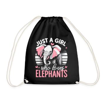 Elephant Animal Elephant Zoo - Drawstring Bag - black - Front