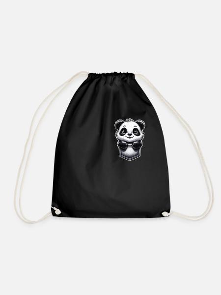 Pandabär Panda Tier Pandas - Turnbeutel - Schwarz