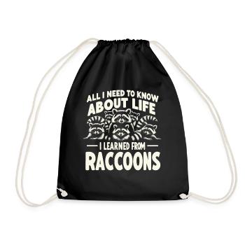 Raton laveur - Sac de sport léger - noir - Devant