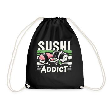 Sushi Japanisches Essen Maki Sushi Kawaii - Turnbeutel - Schwarz - Vorne
