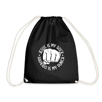 Jesus ist mein Fels - Hapkido ist mein Schlag - Turnbeutel - Schwarz - Vorne