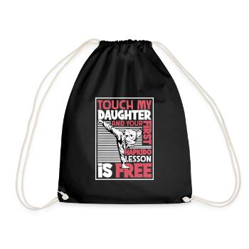 Ne touche pas à ma fille - Hapkido - Sac de sport léger - noir - Devant