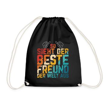 So Sieht Der Beste Freund Der Welt Aus Bester Freu - Turnbeutel - Schwarz - Vorne