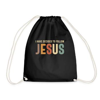 Follow Jesus Inspirational Christian Quote - Drawstring Bag - black - Front
