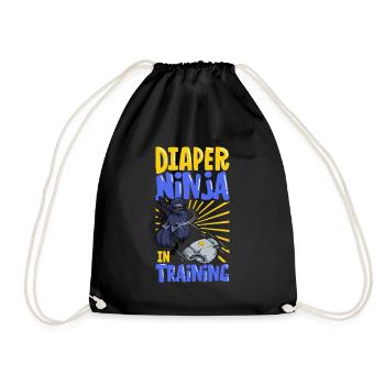 Diaper Ninja - Diaper Changing - Drawstring Bag - black - Front