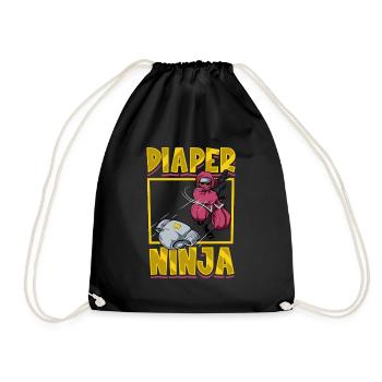 Diaper Ninja - Baby Swaddle - Drawstring Bag - black - Front