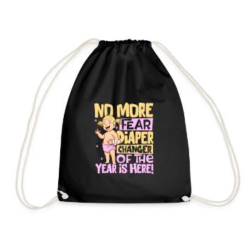 Don't Worry - Diaper Changes - Drawstring Bag - black - Front
