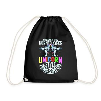 Unicorn - Horned Kicks - Tang so Do - Drawstring Bag - black - Front