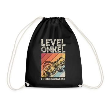 Onkel Geburtstag Baby Geburt Party Zocker Gaming G - Turnbeutel - Schwarz - Vorne