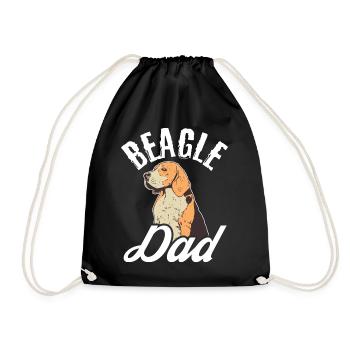 Beagle Dad Dog Dad Dad Dad Owner Fun Dogs - Drawstring Bag - black - Front