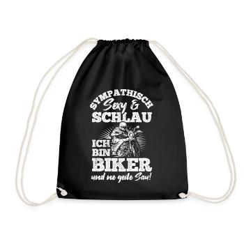 Motorradfahrer Natur Biker Mofa Mopded Motorrad - Turnbeutel - Schwarz - Vorne