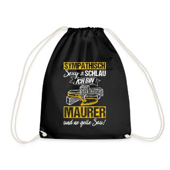 Maurer Job Maurermeister Geschenk Meister Handwerk - Turnbeutel - Schwarz - Vorne