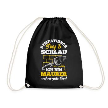 Maurer Job Maurermeister Geschenk Meister Handwerk - Turnbeutel - Schwarz - Vorne